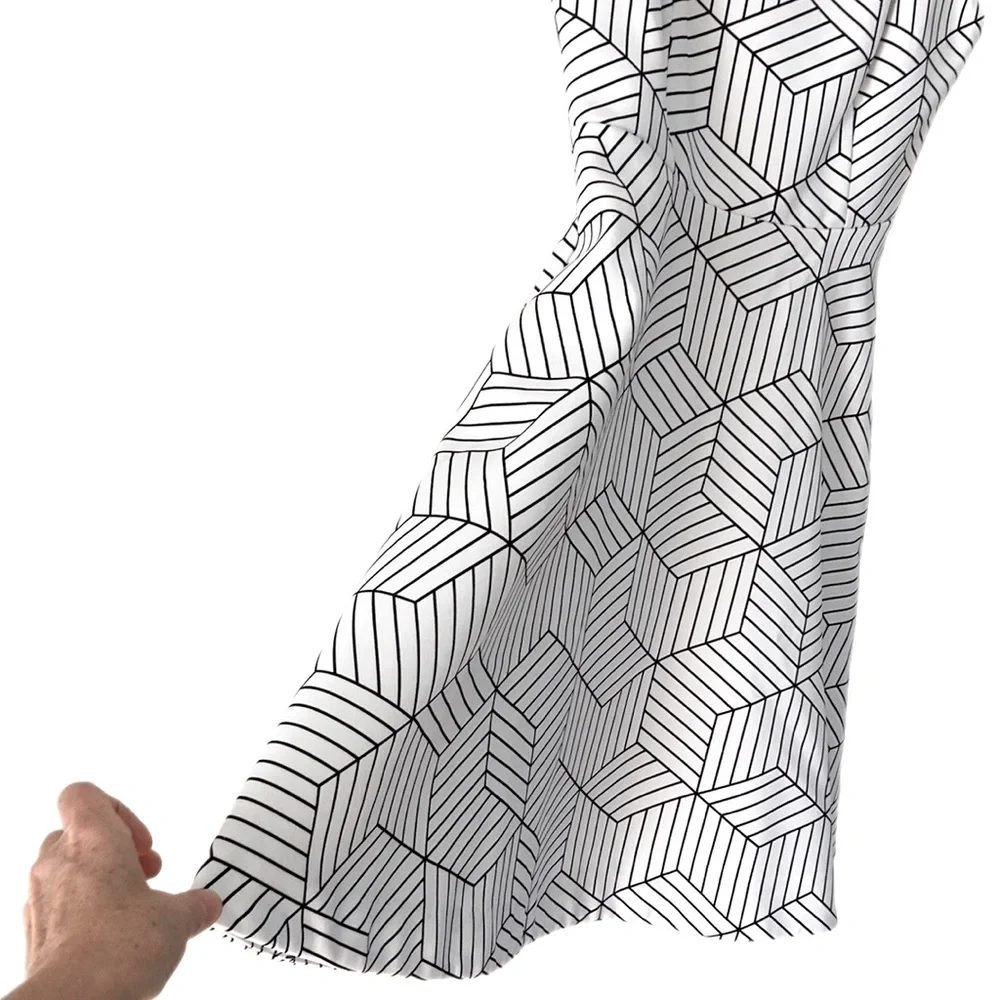 KEEPSAKE fit & flare white Dress black geometric print - Picture 4 of 7